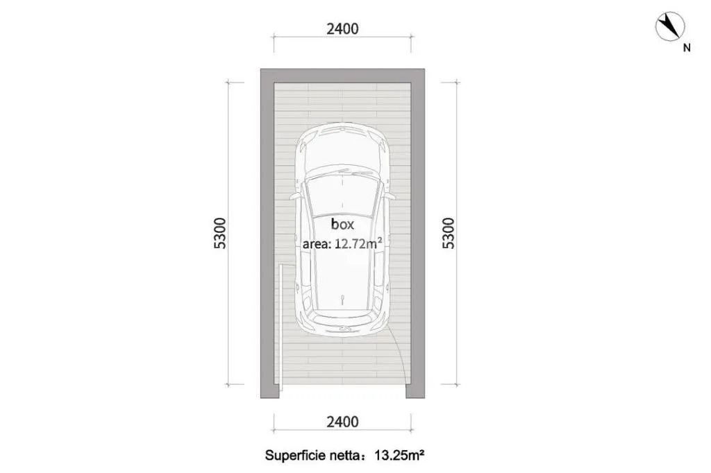 Plan - Single Parking Box in Signorile Building, Milan