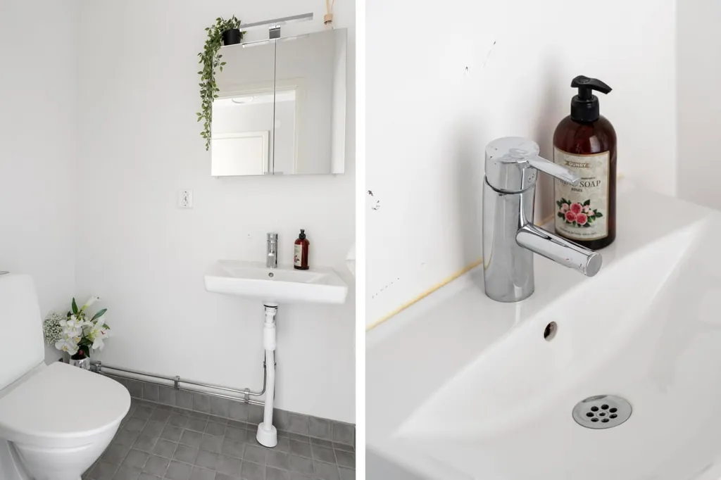 Salles de bain - Modern 4-Bed Flat with Glass Balcony in Lund