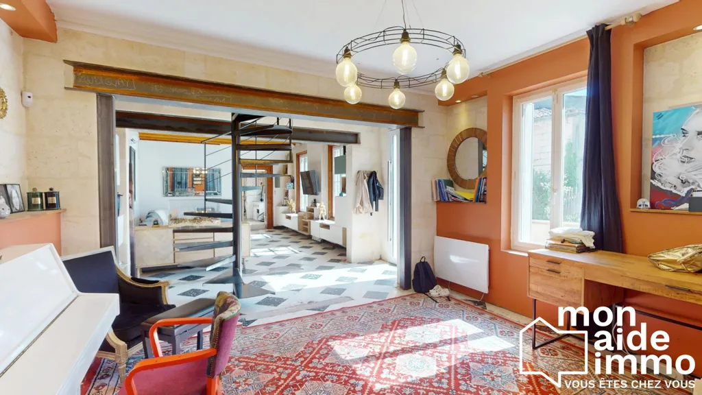 Séjour - Maison de Charme avec Piscine à Vayres