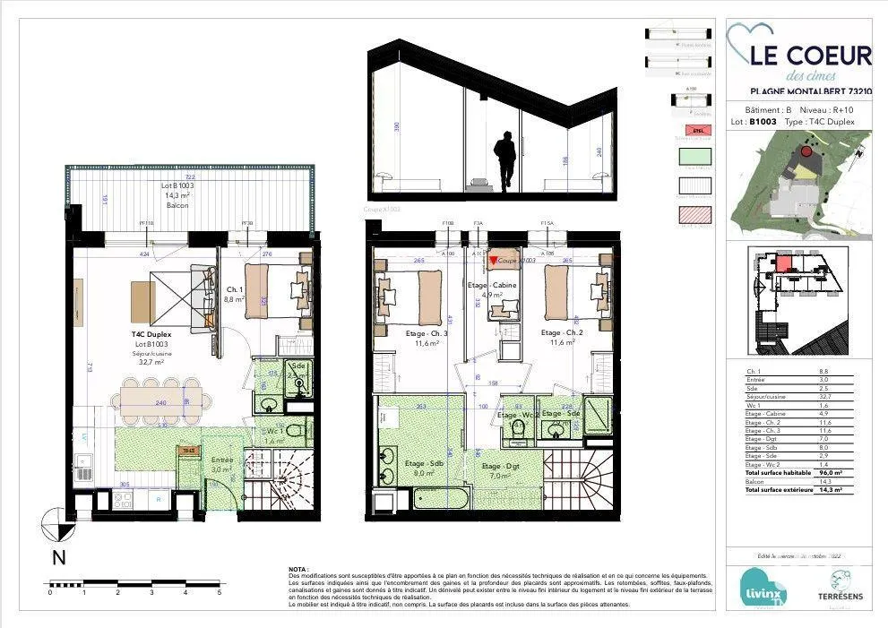 Plaan - Duplex Apartment with Ski Access in La Plagne Montalbert