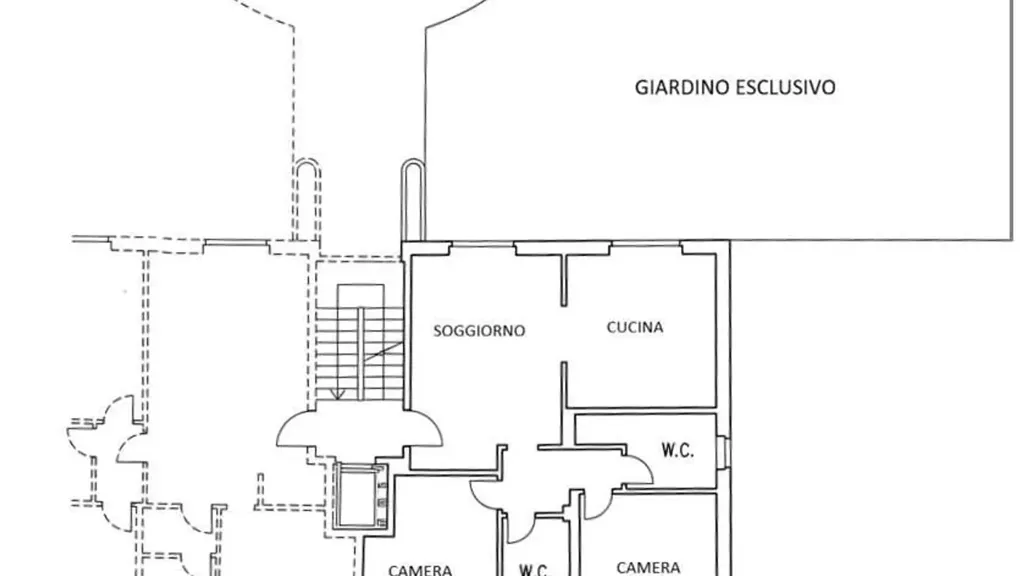 Plan - Ground Floor Apartment with Private Garden in Cirie'