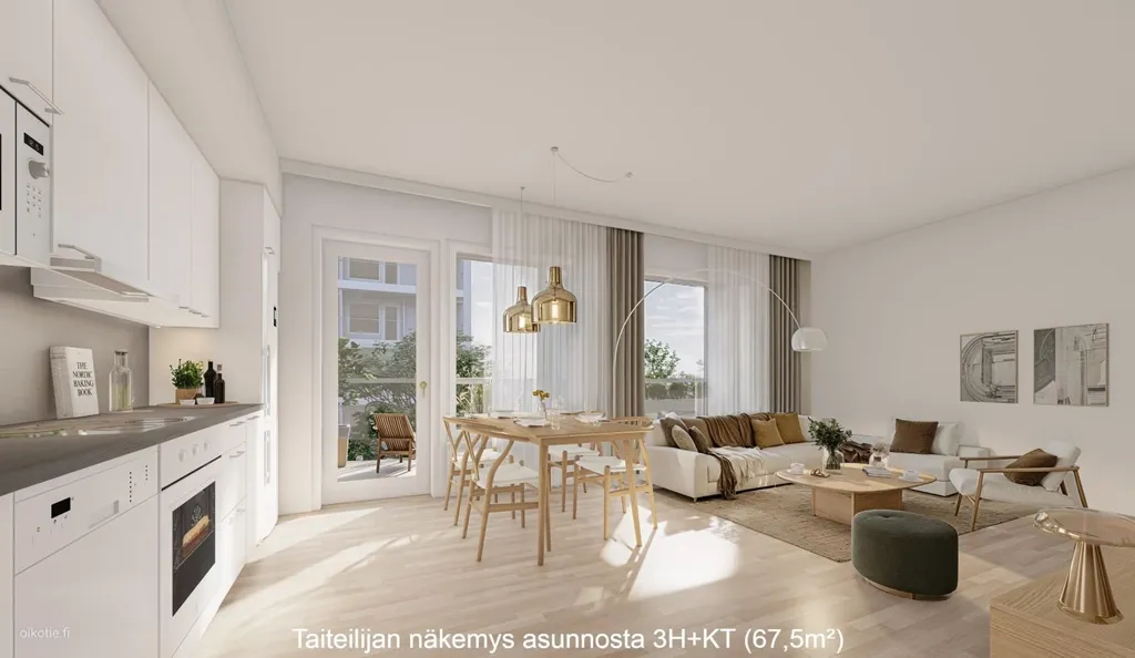 Séjour - Corner Flat with Balcony in Pirkkala Centre