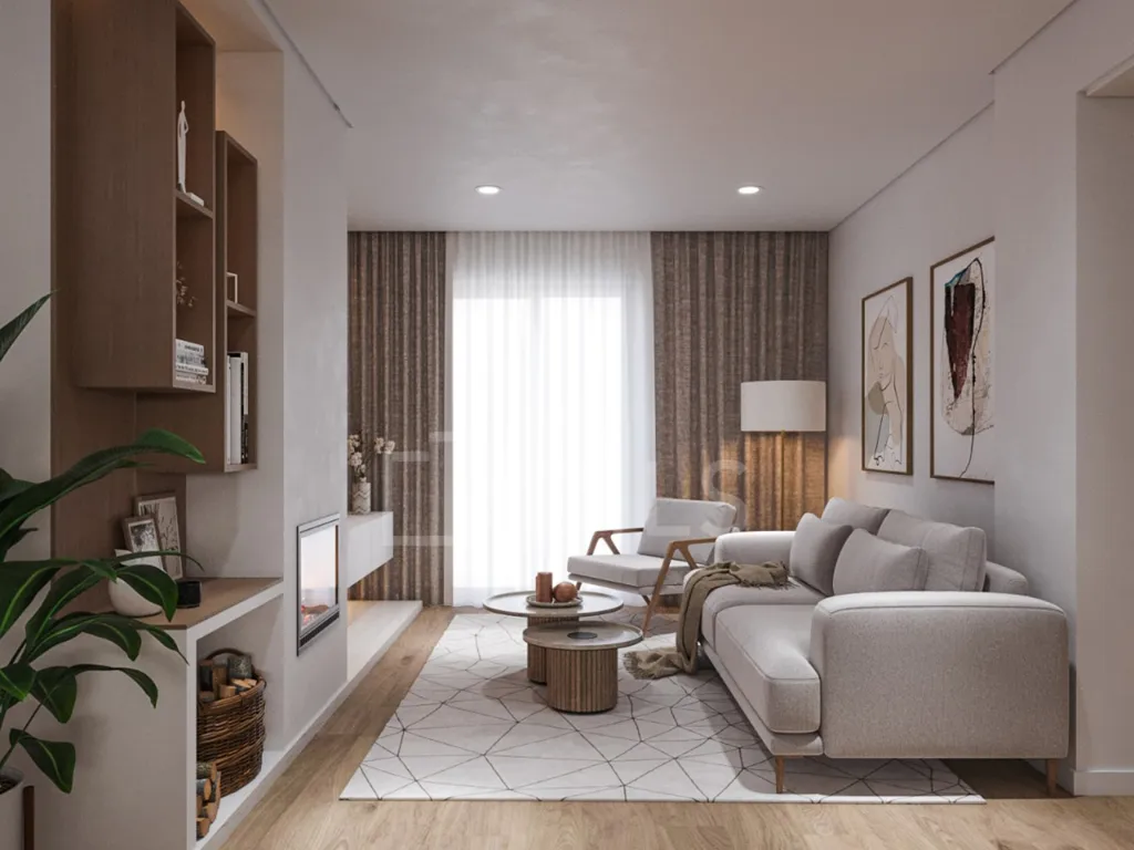 Living Room - T3 House with Pool in Madalena