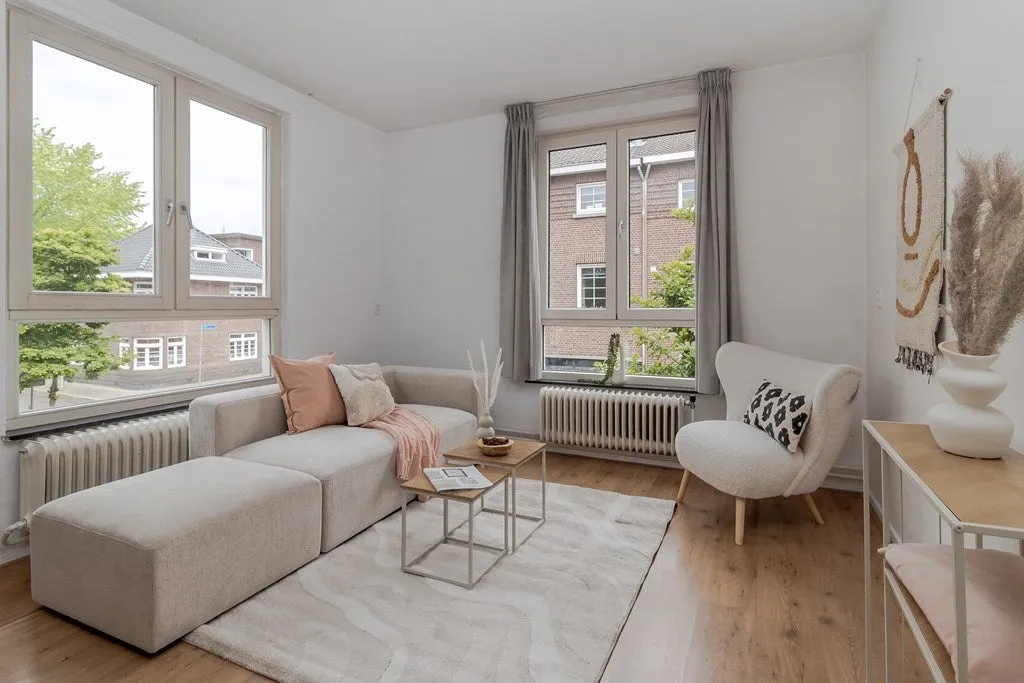 Living Room - Corner Apartment with Glacis View in Sint Pieter