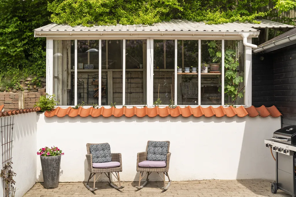 Terrass - Thatched Villa with Garden in Helstrup