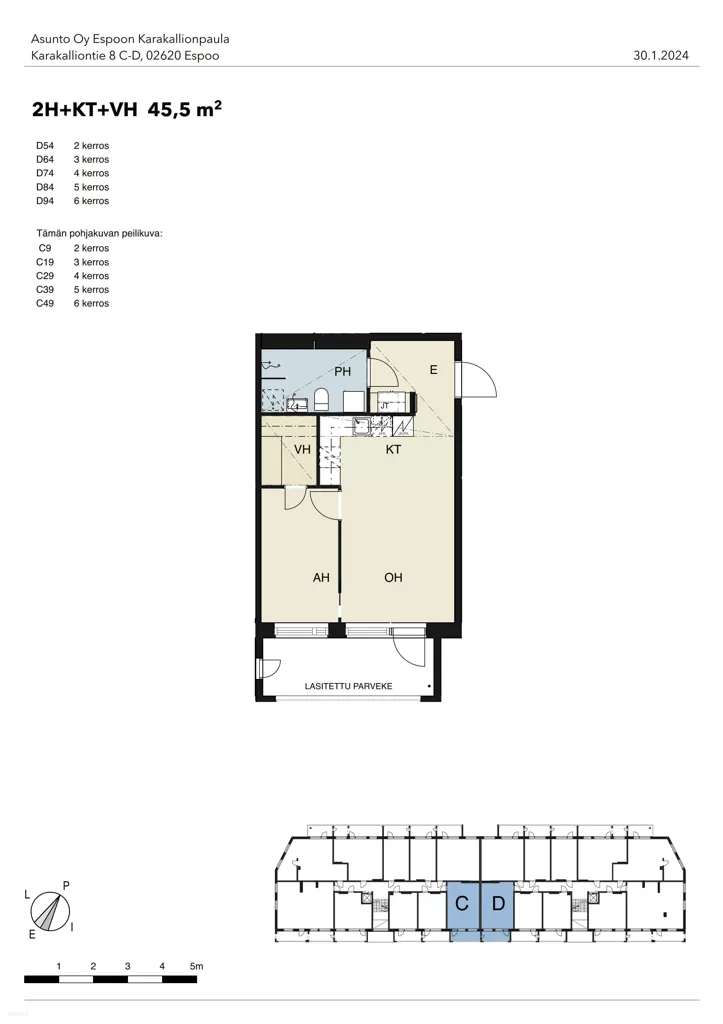 Plan - Modern Apartment with Balcony in Karakallio, Espoo