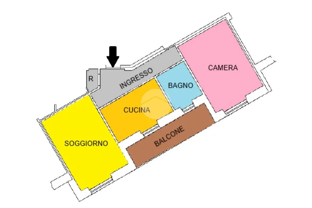 Planimetria - 2-Bedroom Apartment with Balcony in Rome