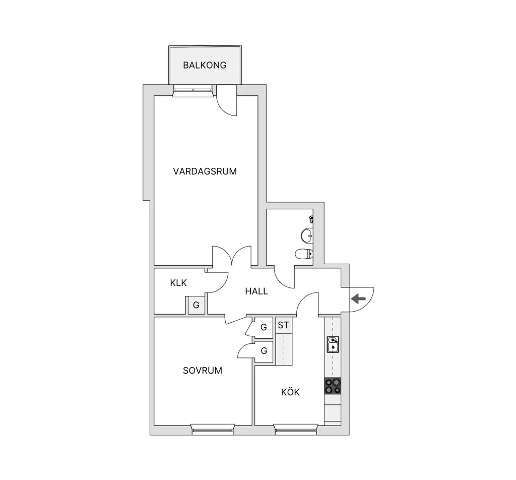 Plaan - Two-Bedroom Flat with Balcony in Tyringe