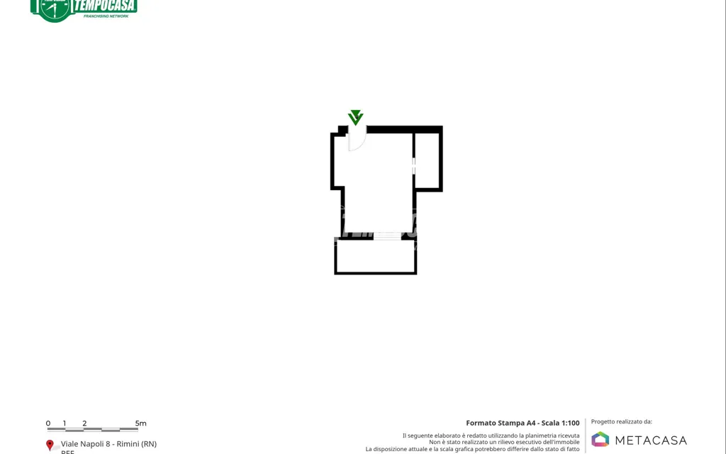 Plan - Studio with Balcony near Rimini Beach