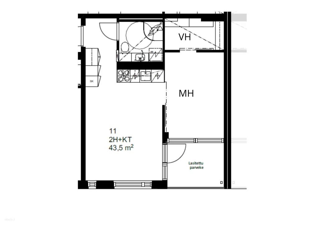 Plaan - Modern Flat with Balcony in Kaivoksela, Vantaa