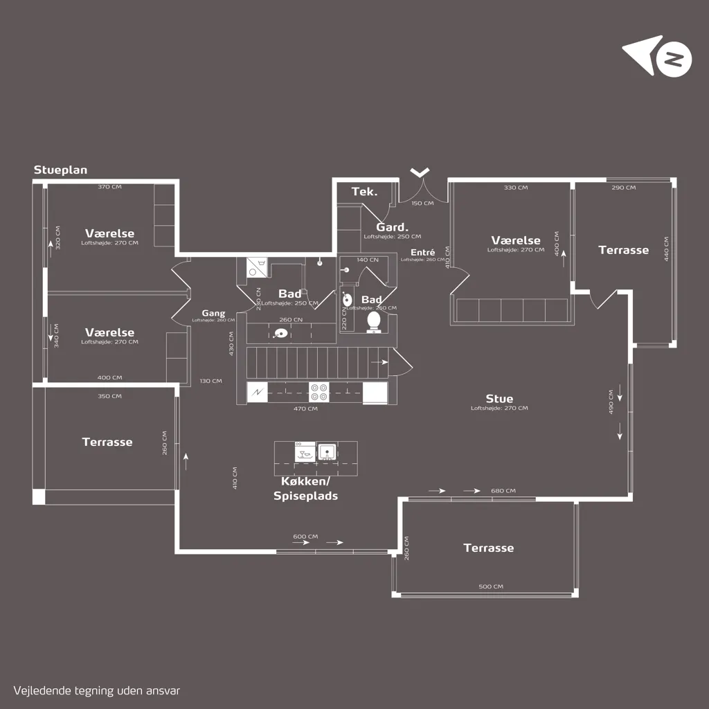 Plan - Apartment with Sea View and Garden in Hellerup