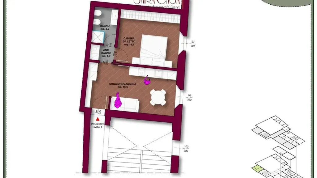 Plan - Historic Bilocale in Faenza's Centre
