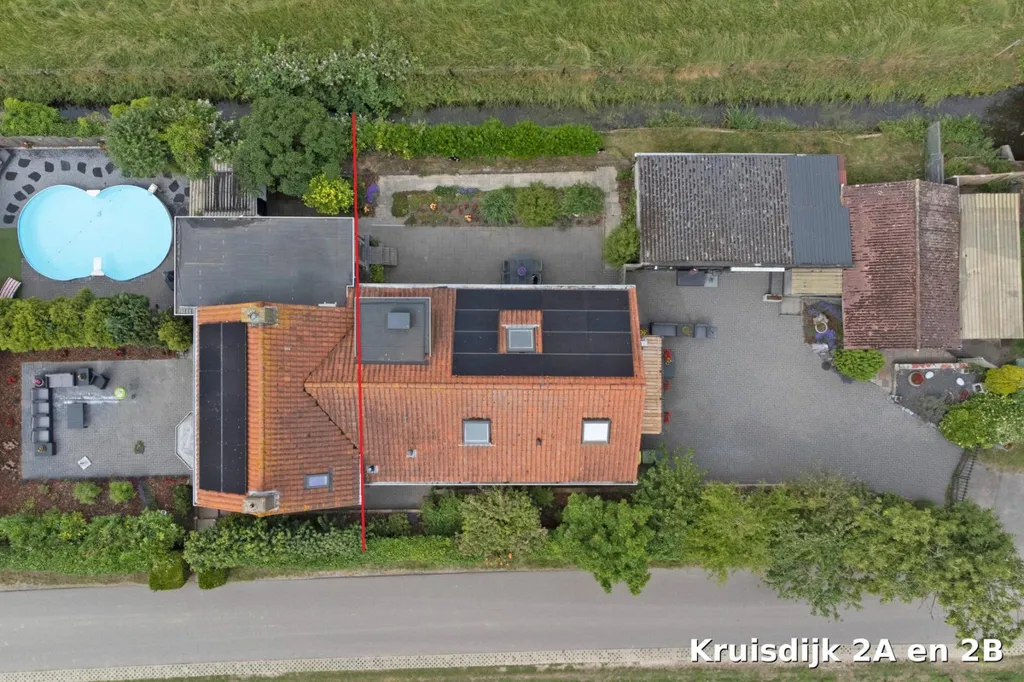 Aerial - Semi-Detached House with Polder View in Strijen