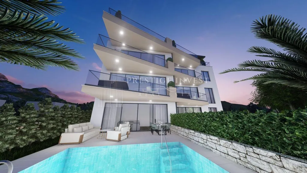 Pool - Modern Apartment with Sea View in Sukošan