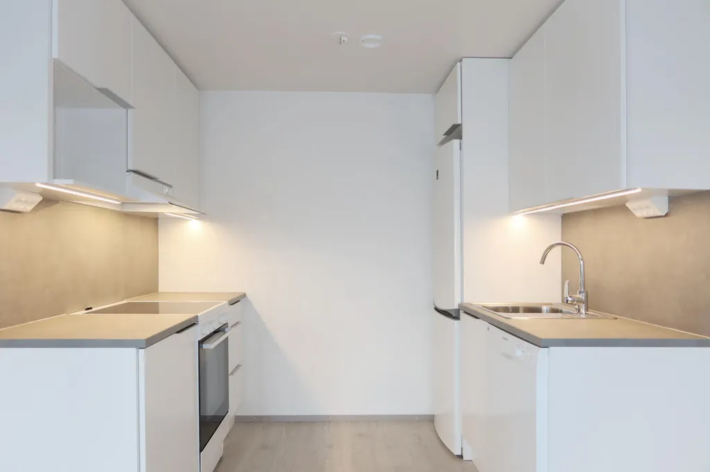 Kitchen - Bright Corner Flat with Balcony in Turku Centre