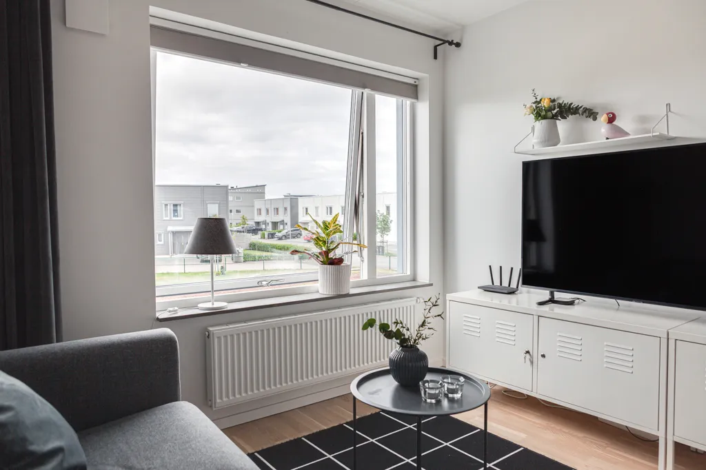 Wohnzimmer - Apartment with South-Facing Terrace in Skegrie
