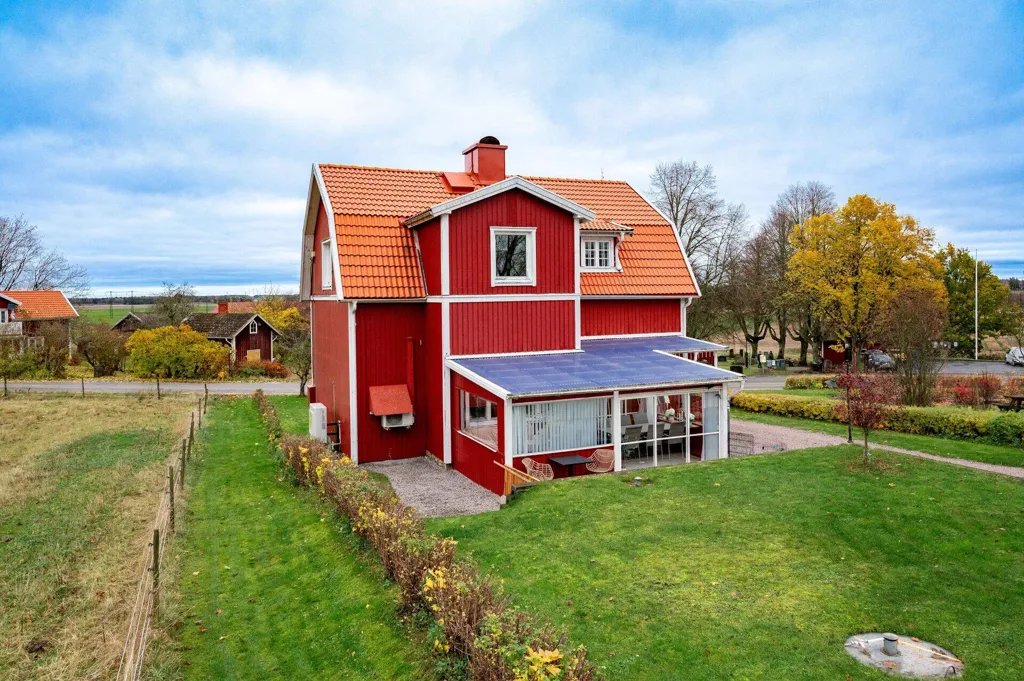Vue aérienne - Red Villa with Garage in Skövde