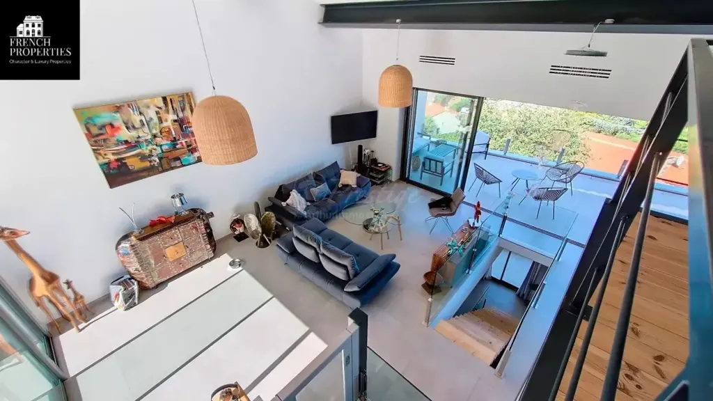 Séjour - Maison Contemporaine avec Vue Panoramique à Port-Vendres