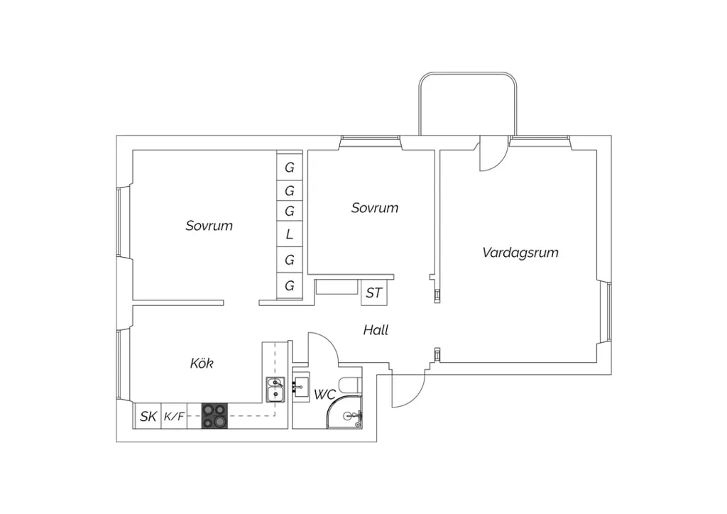 Plaan - Bright Apartment with Balcony in Stockholm