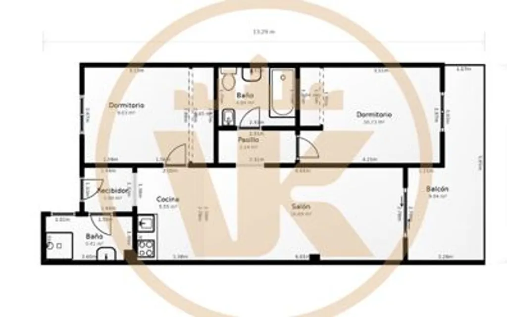 Plan - Apartment with Terrace in Playa Paraíso