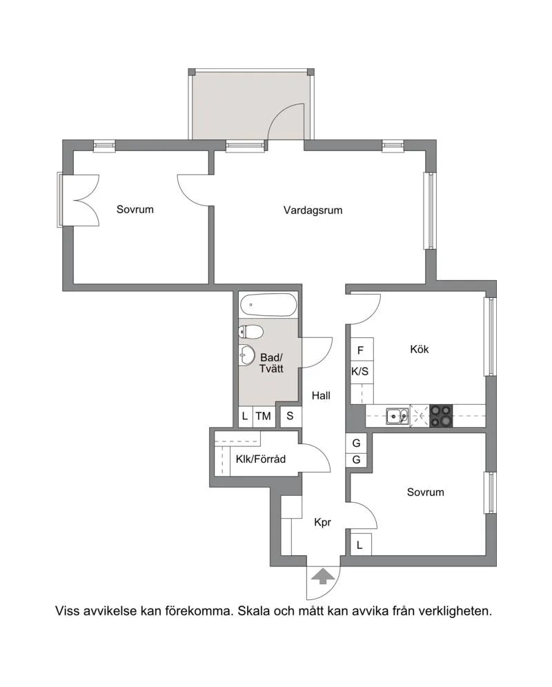 Plaan - Apartment with Balcony in Stenhagen, Uppsala