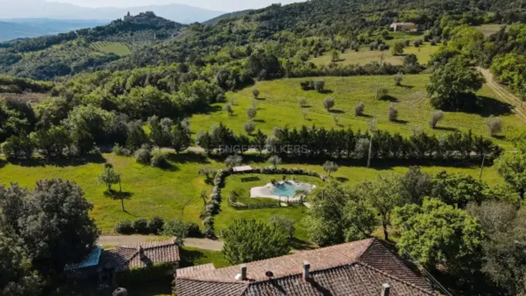 Vue aérienne - Rustic Casale with Pool near Petriolo
