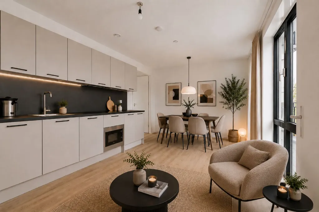 Köök - Studio Flat with Sea View in Scheveningen