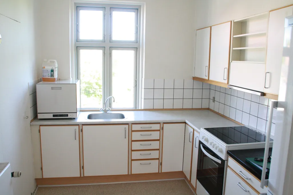 Cuisine - Renovated Apartment with Large Windows in Nyborg