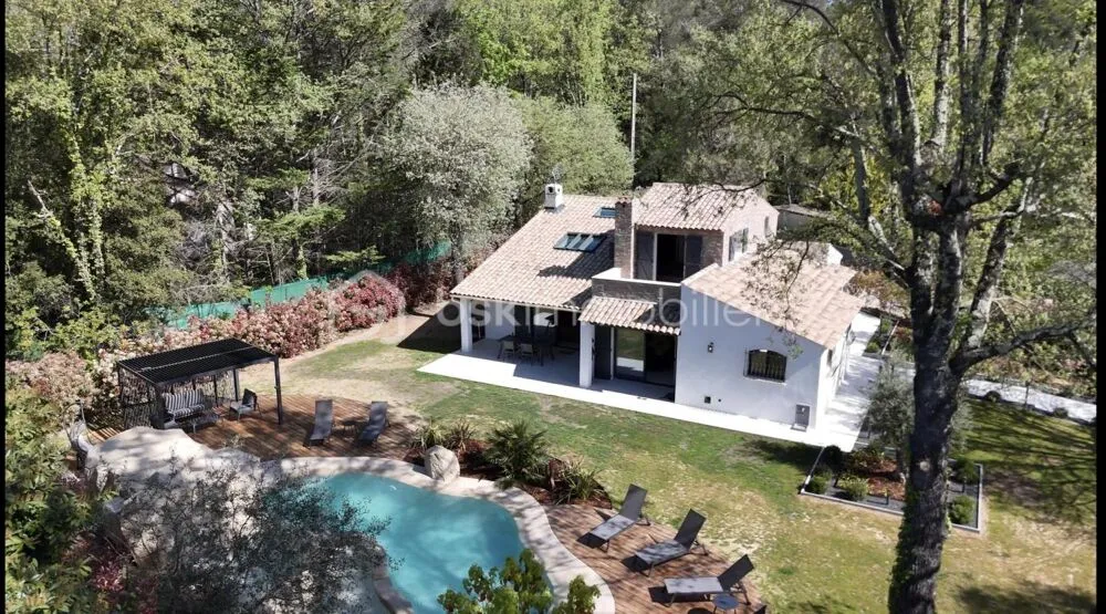 Vue aérienne - Villa Rénovée avec Piscine à Roquefort-les-Pins