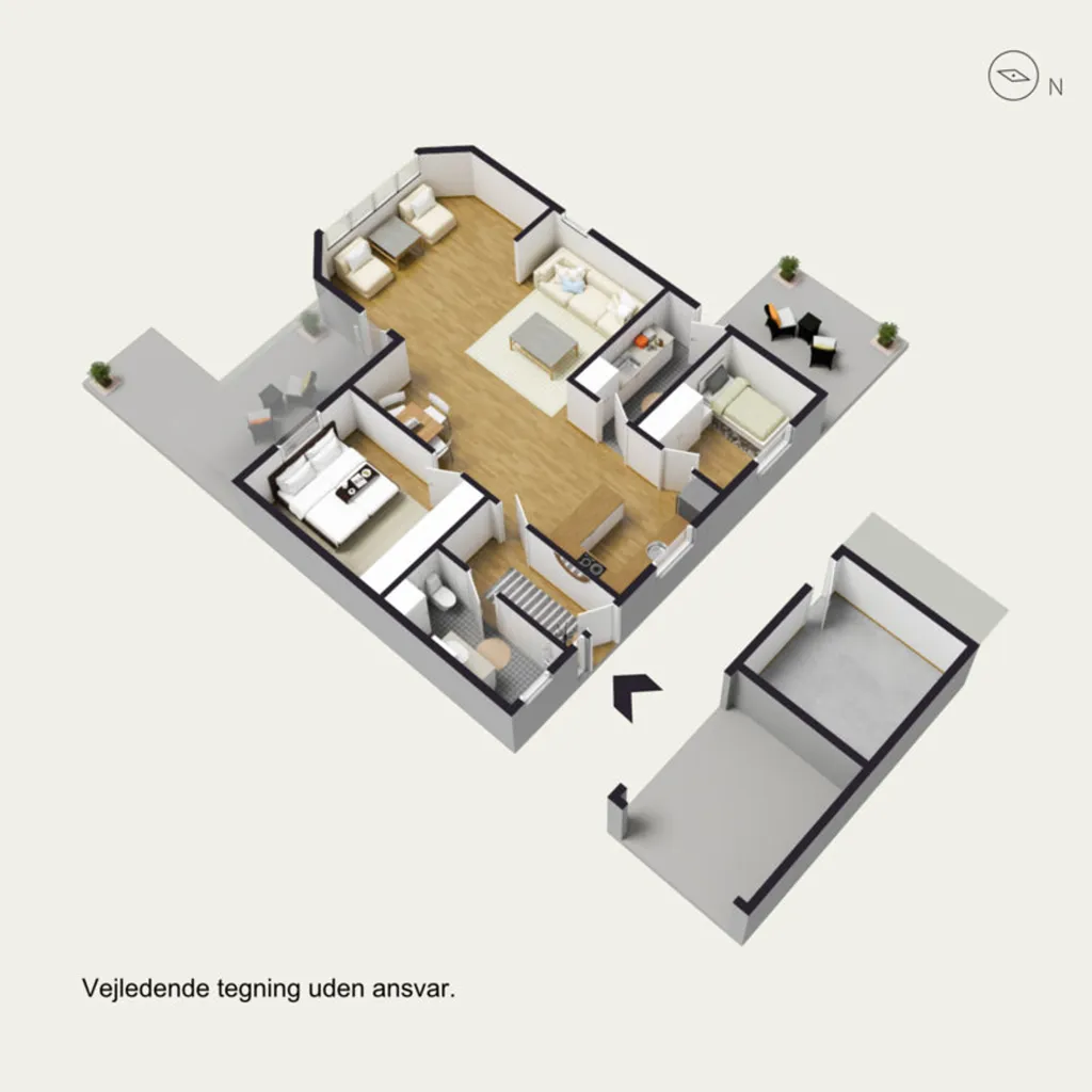 Plan - Terraced House with Garden in Vejen