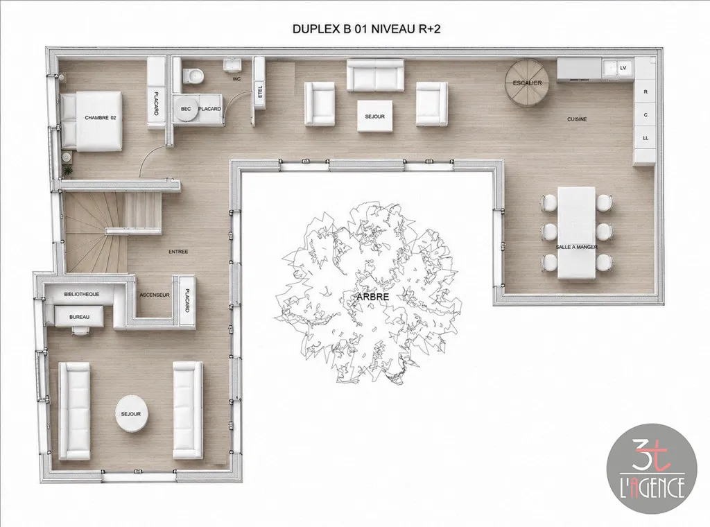 Plaan - Duplex with Terrace in Vincennes