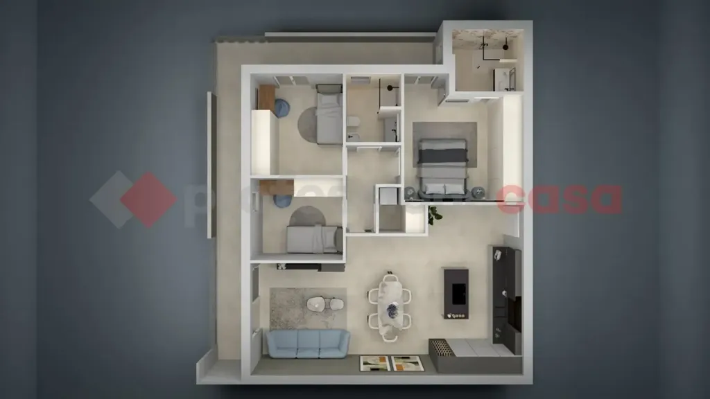 Floor Plan - Four-Bedroom Apartment in Frattamaggiore