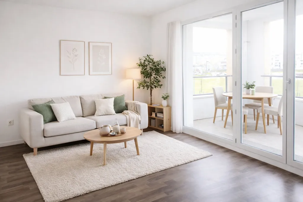 Séjour - Appartement 4 Pièces avec Piscine à Mantes-la-Ville