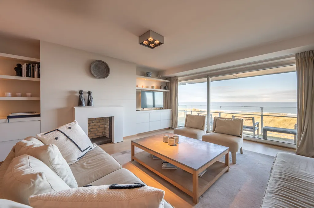 Séjour - Appartement avec Vue Mer sur la Digue de Knokke