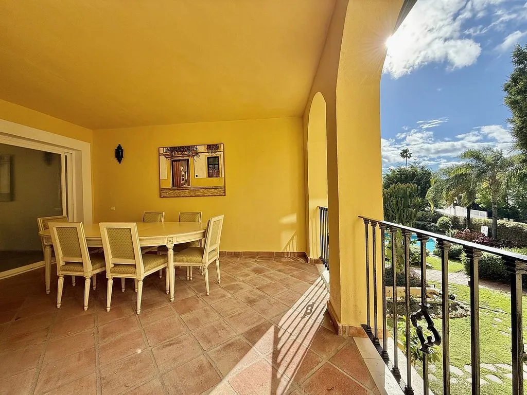 Terrace - Apartment with Pool and Golf View in Guadalmina Alta