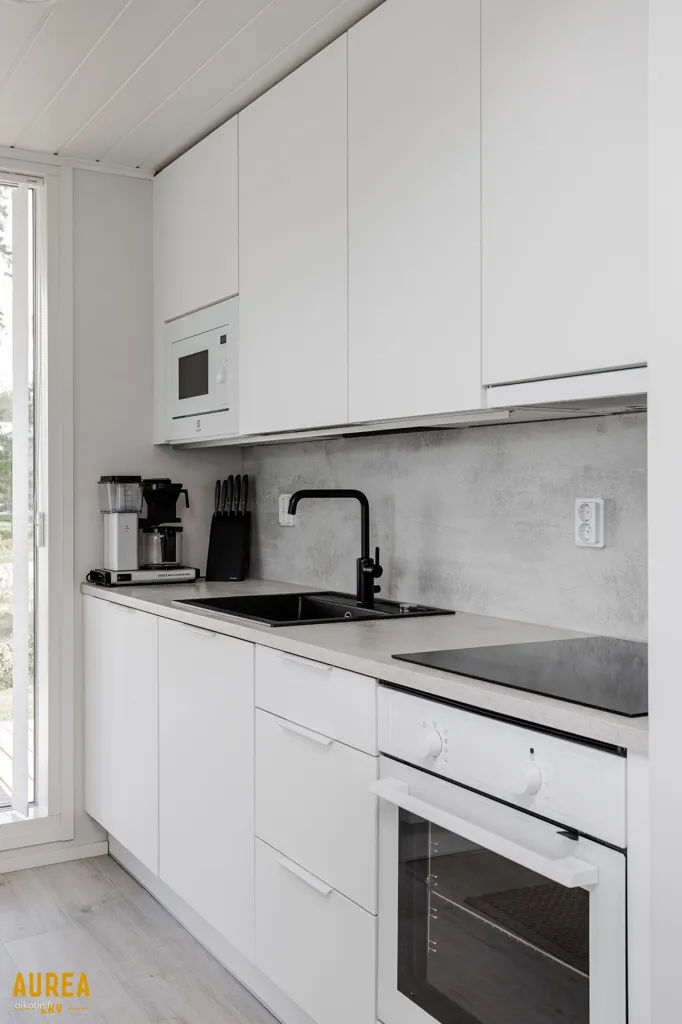 Kitchen - Modern Apartment with Sea View in Oulu