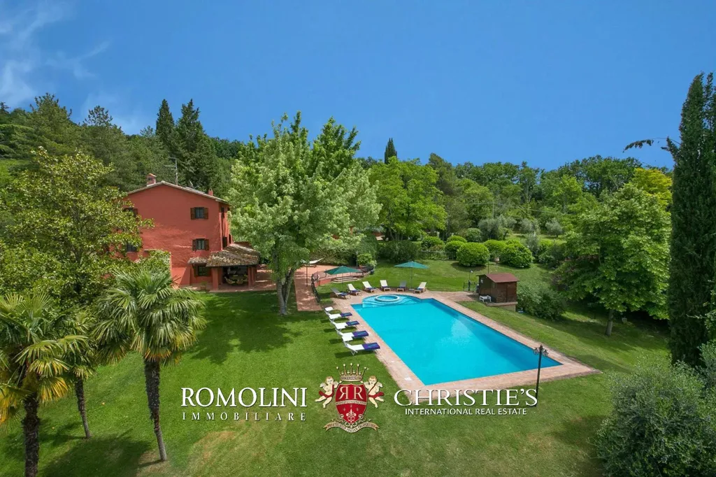 Vue aérienne - Restored Country Villa with Pool in Umbria