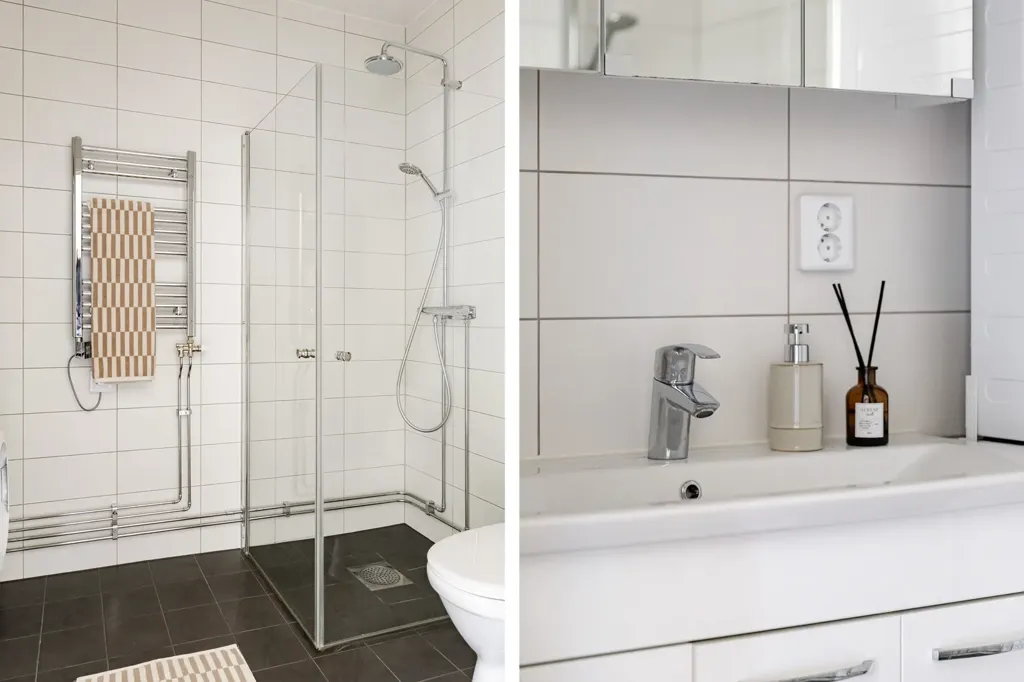 Salles de bain - Apartment with City View in Central Linköping