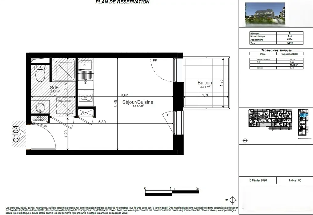 Planimetria - Eco-Quartier Studio in La Riche