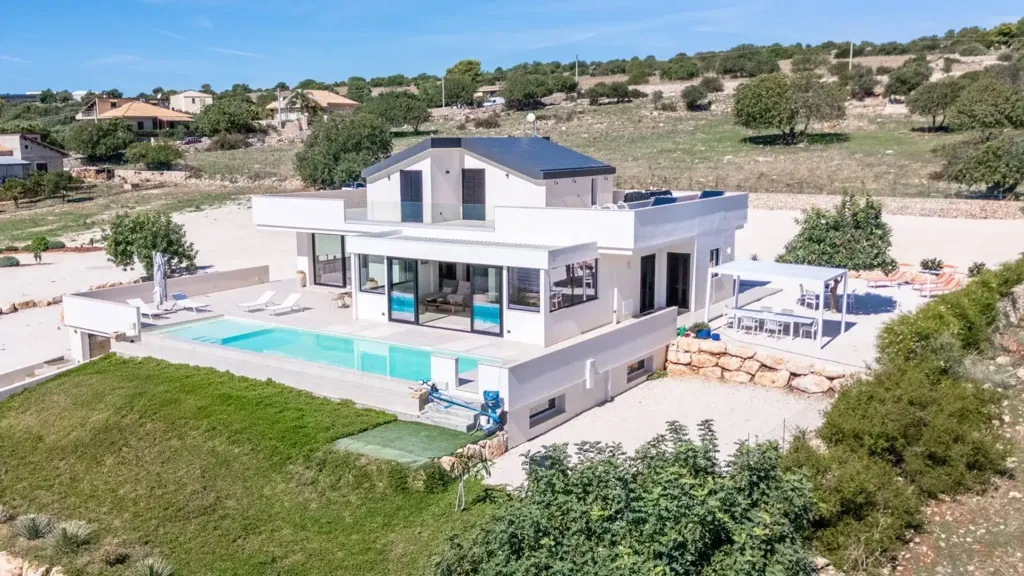 Aerial - New Villa with Pool in Sampieri, Scicli