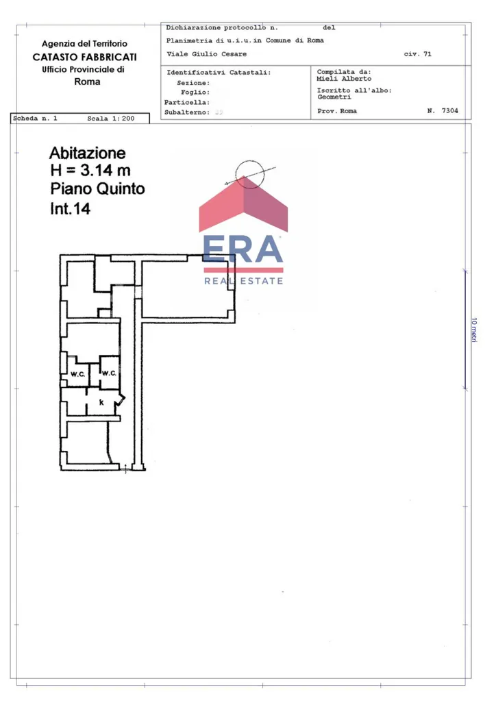 Plan - Apartment with Triple Exposure in Prati, Rome