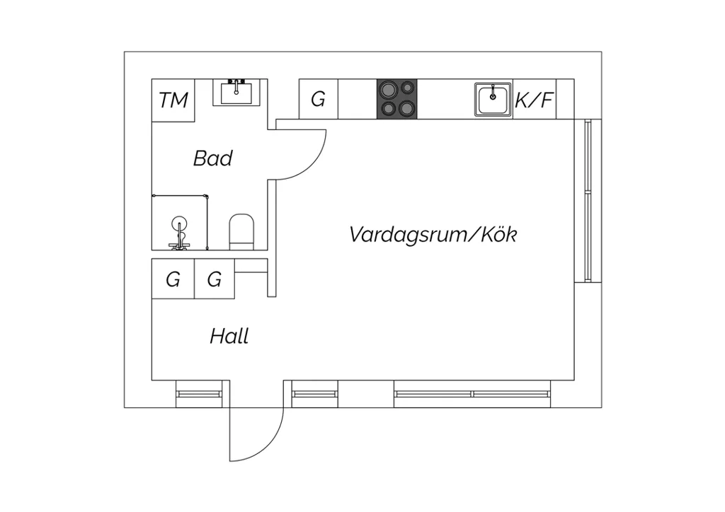 Plaan - Apartment with High Ceilings and South Terrace in Söder