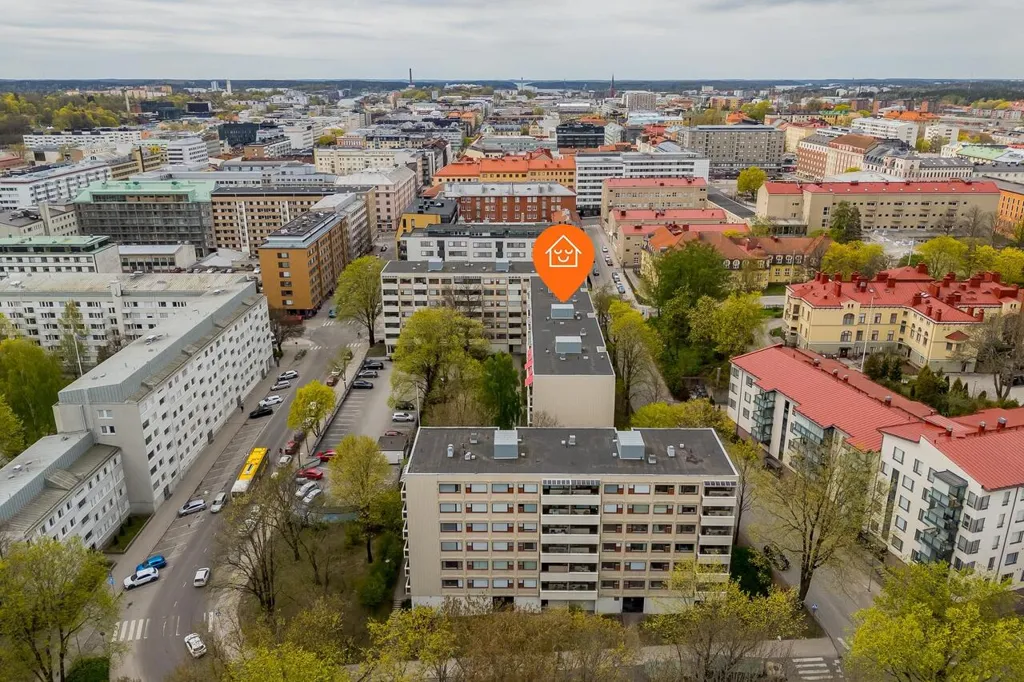 Vue aérienne - 70s Style Apartment with Balcony in Turku Centre