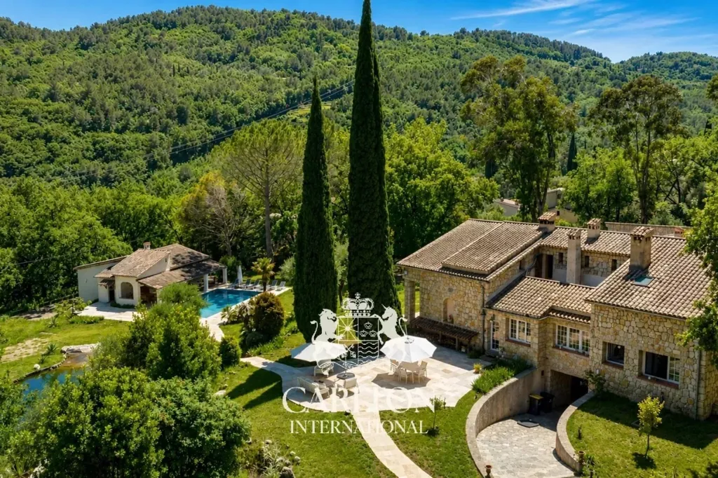 Vista aerea - Provençal Stone House with Pool in Bar-sur-Loup
