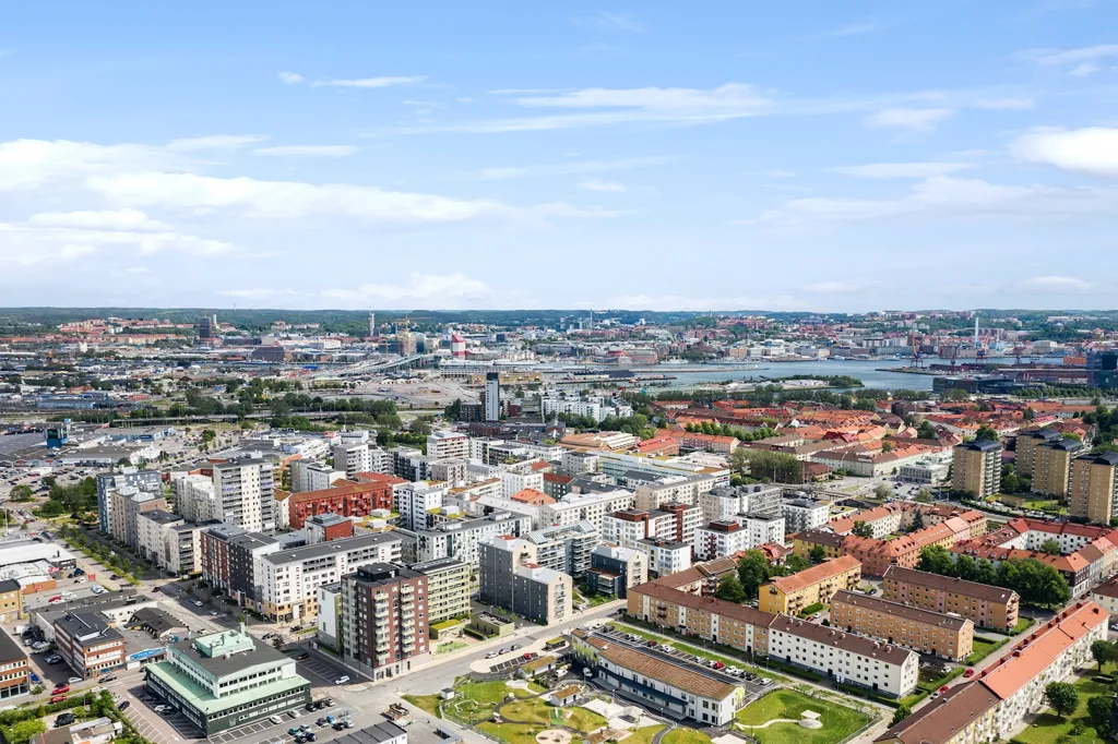 Vista aerea - Modern Flat with Corner View in Kvillebäcken