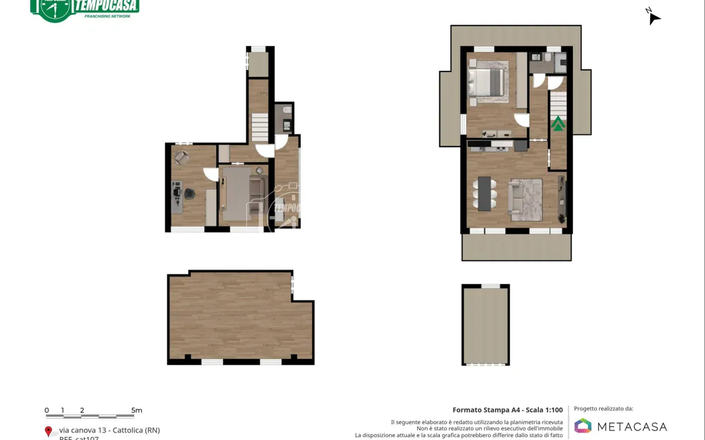 Plan - Bifamiliar House with Garden in Cattolica