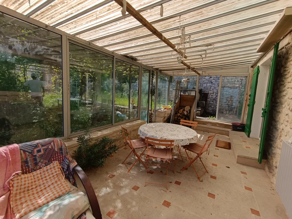 Terrace - Rustic Village House with Garden in Monieux