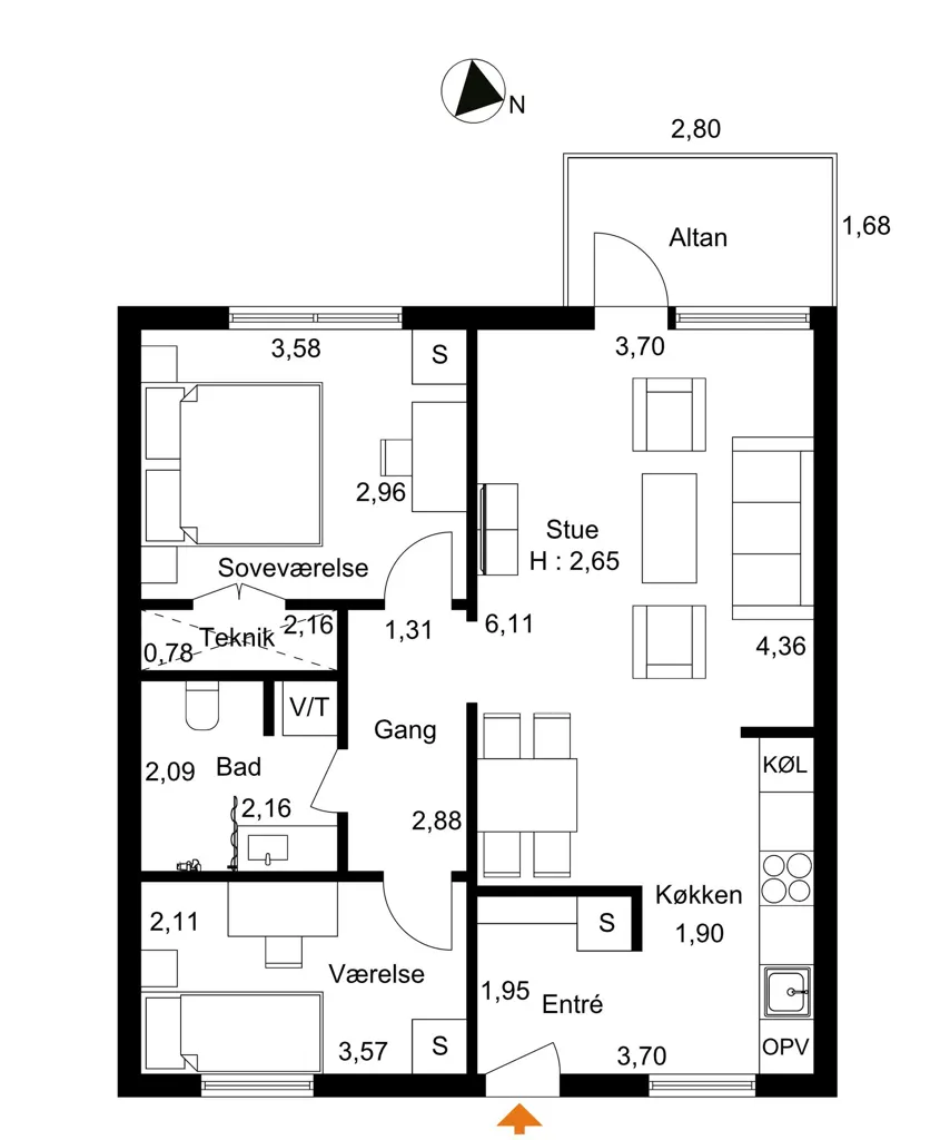 Plan - Apartment with Balcony in Fredericia