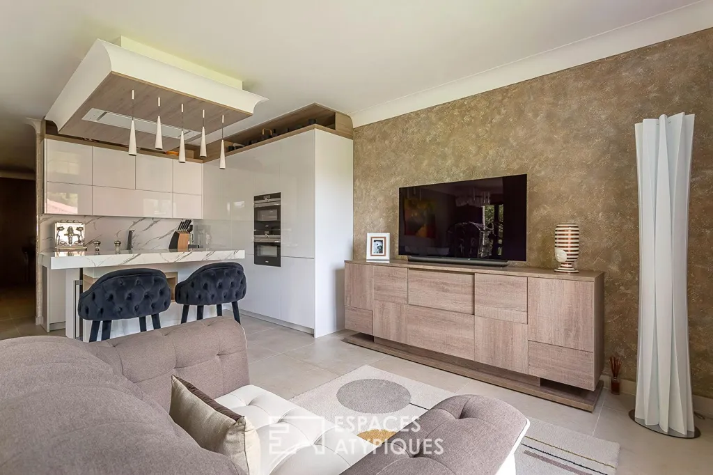 Séjour - Appartement de Luxe avec Terrasse à Écully