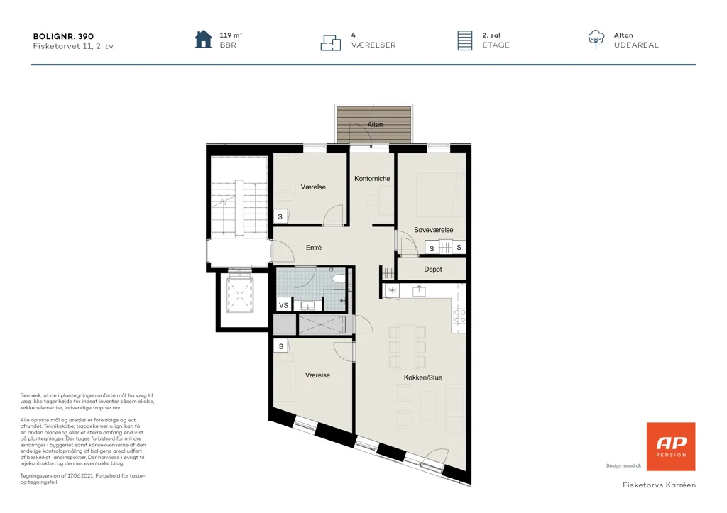 Grundriss - Modern Flat with Central Location in Odense